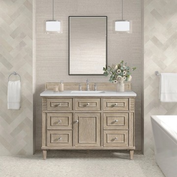 Lorelai 48" Single (Vanity Only Pricing) in Whitewashed Oak